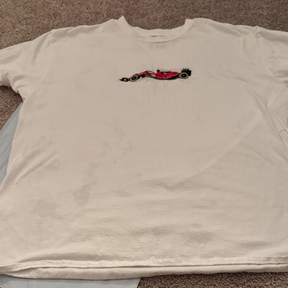 White Ferrari F1 embroided Graphic T-Shirt